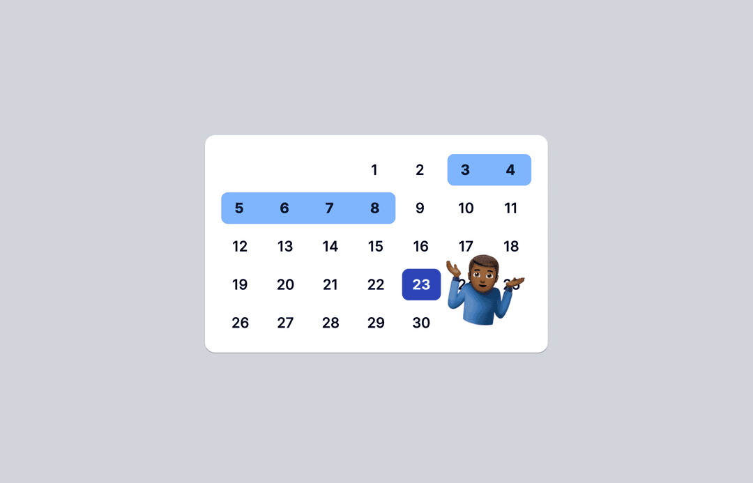 Calendar view with a maybe flight highlighted