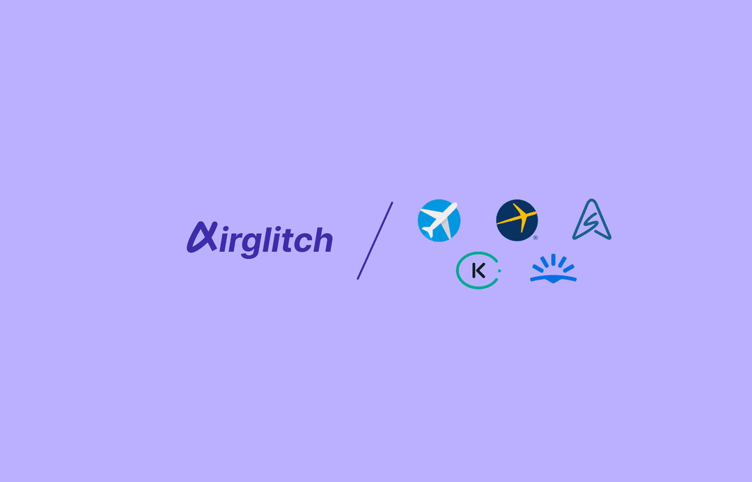 Airglitch and various flight search engines' logos side by side