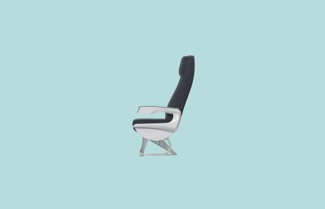 Airplane seat over turquoise background