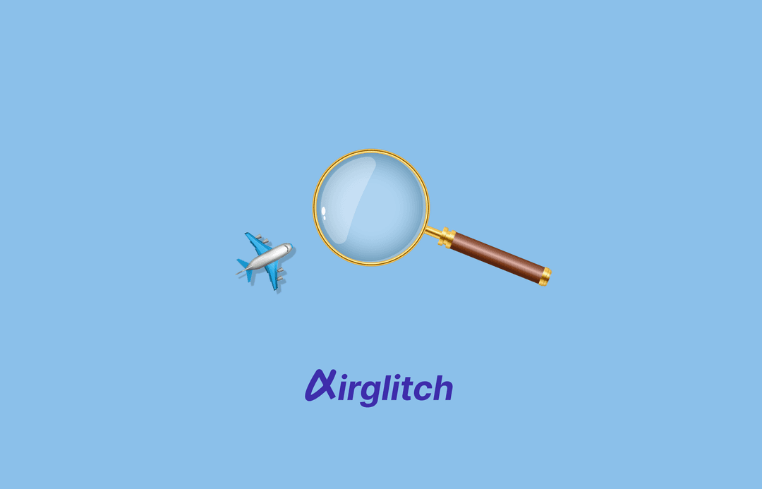 Airplane icon next to magnifier