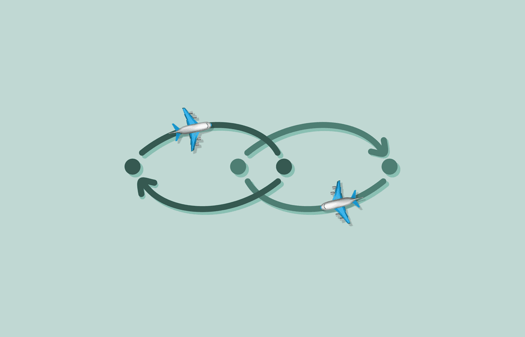 Visual of back-to-back flight routes